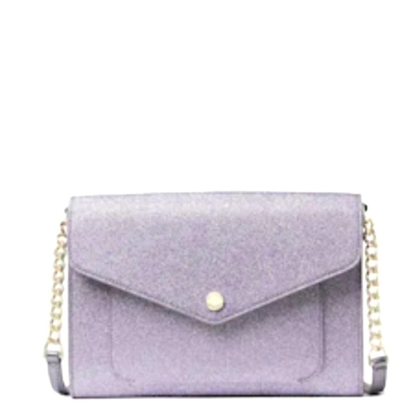 KATE SPADE TINSEL FLAP CROSSBODY IN PURPLE LILAC FROST - Picture 1 of 4